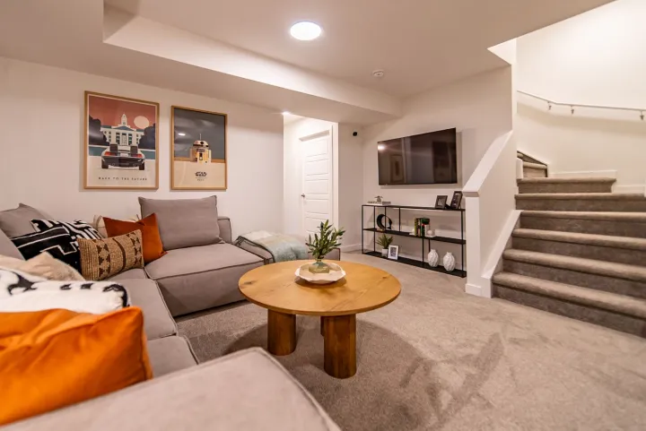 Developed basement rec room, an optional upgrade